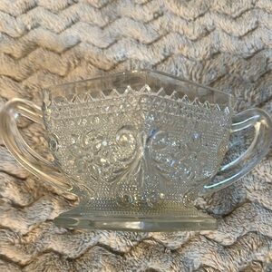 Elegant Clear Glass Floral Dish